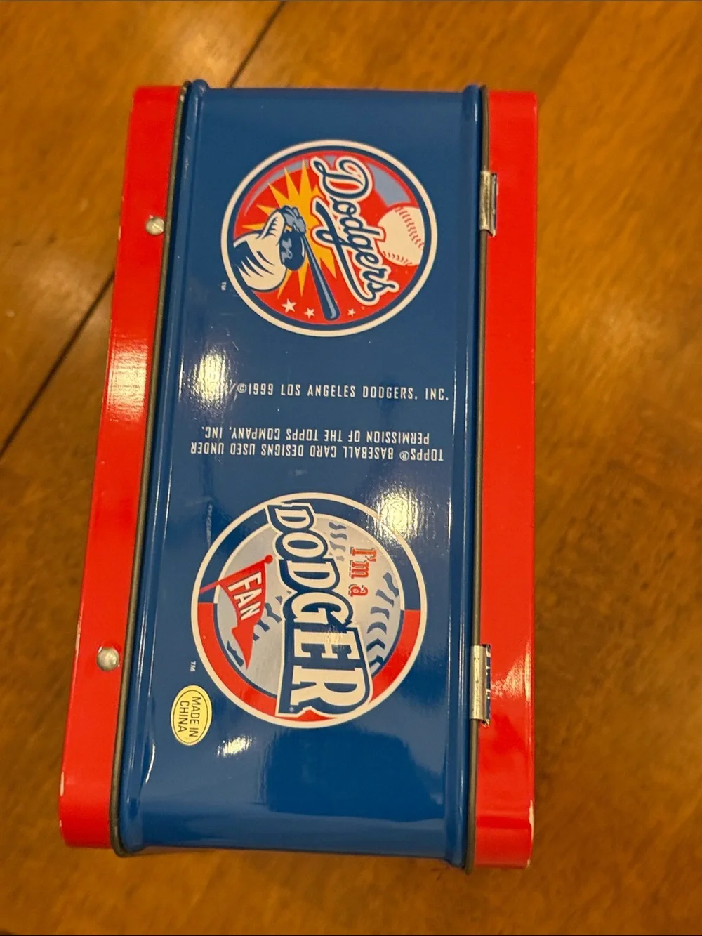 Los Angeles Dodgers Kids Tin Lunchbox - Red & Green 1999 new